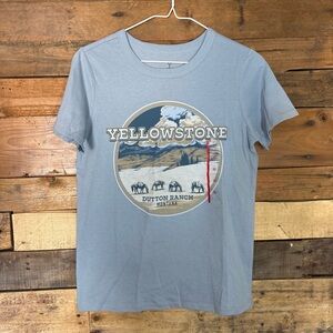 Yellowstone‎ Dutton Ranch Montana Women's Graphic T Shirt Light Blue Size XS
